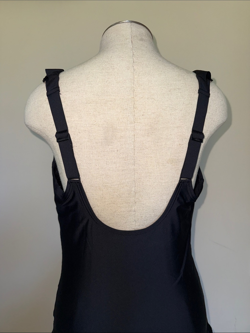 DKNY Black Ruffle V-Neck Swimsuit - Picture 2 of 4